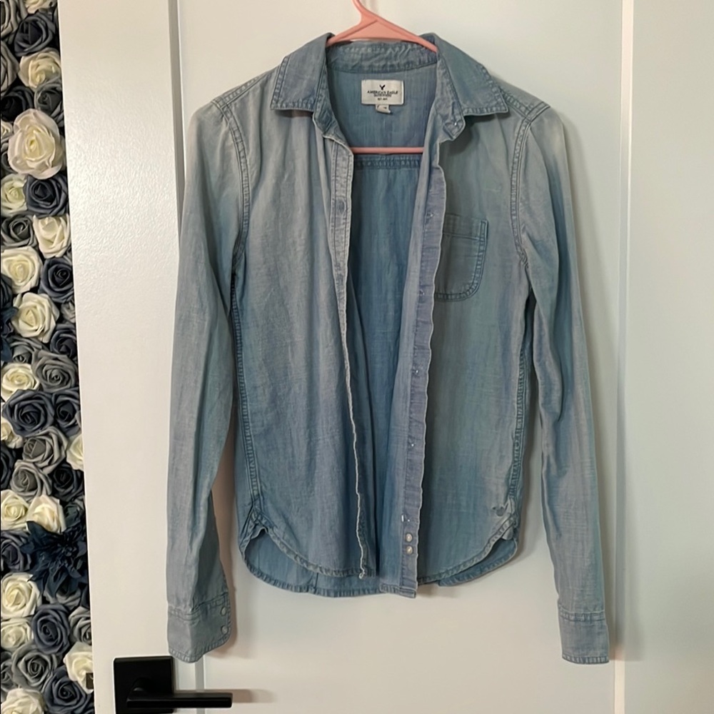 American Eagle Blue Denim Shirt